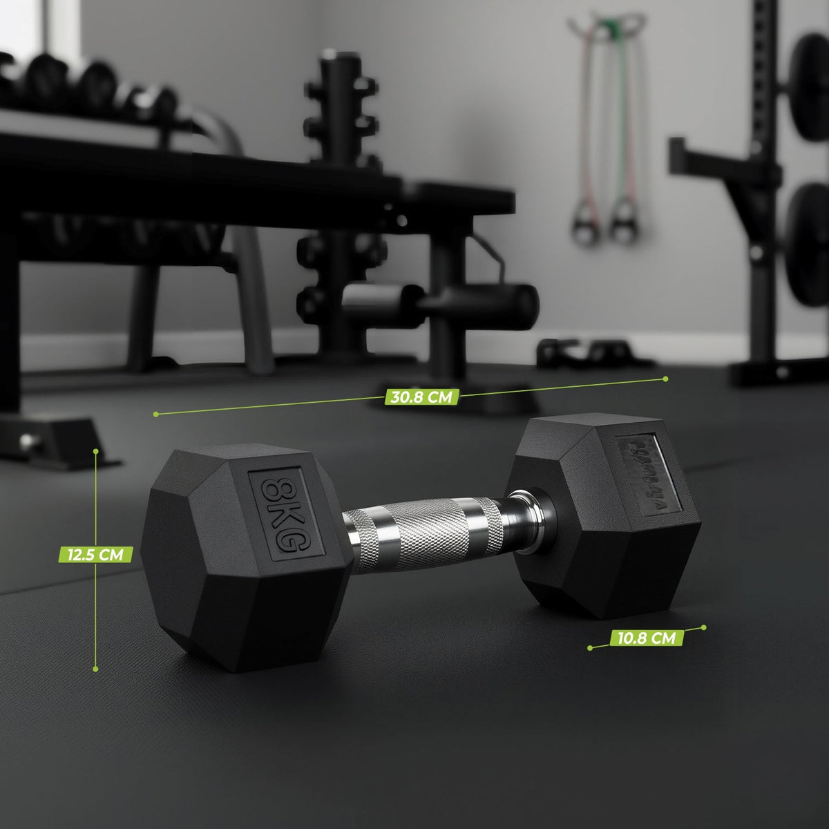 VirtuFit Hexa Dumbbell Pro - 8 kg - Per Stuk - Aanzicht