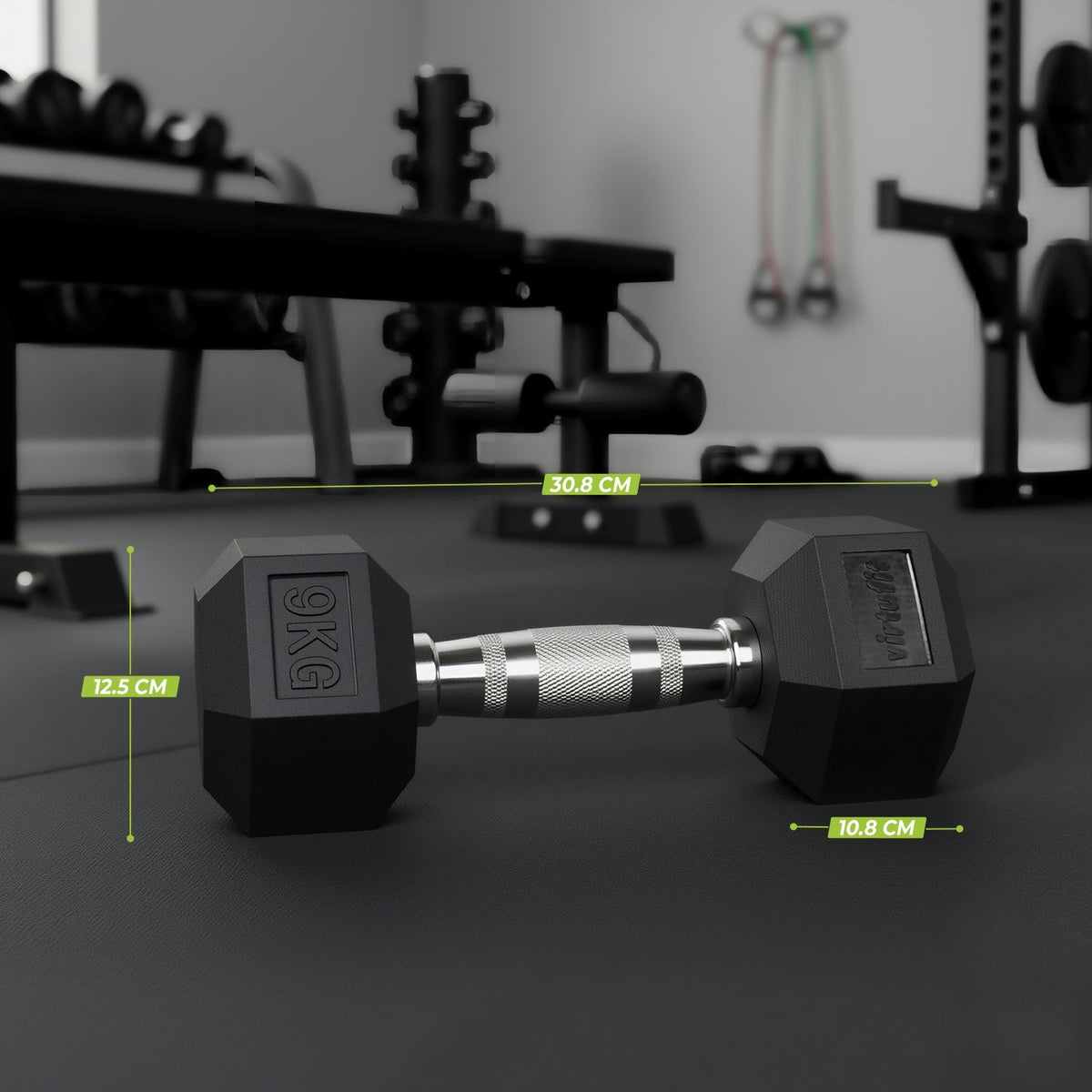 VirtuFit Hexa Dumbbell Pro Set - 2 x 9 kg - Aanzicht