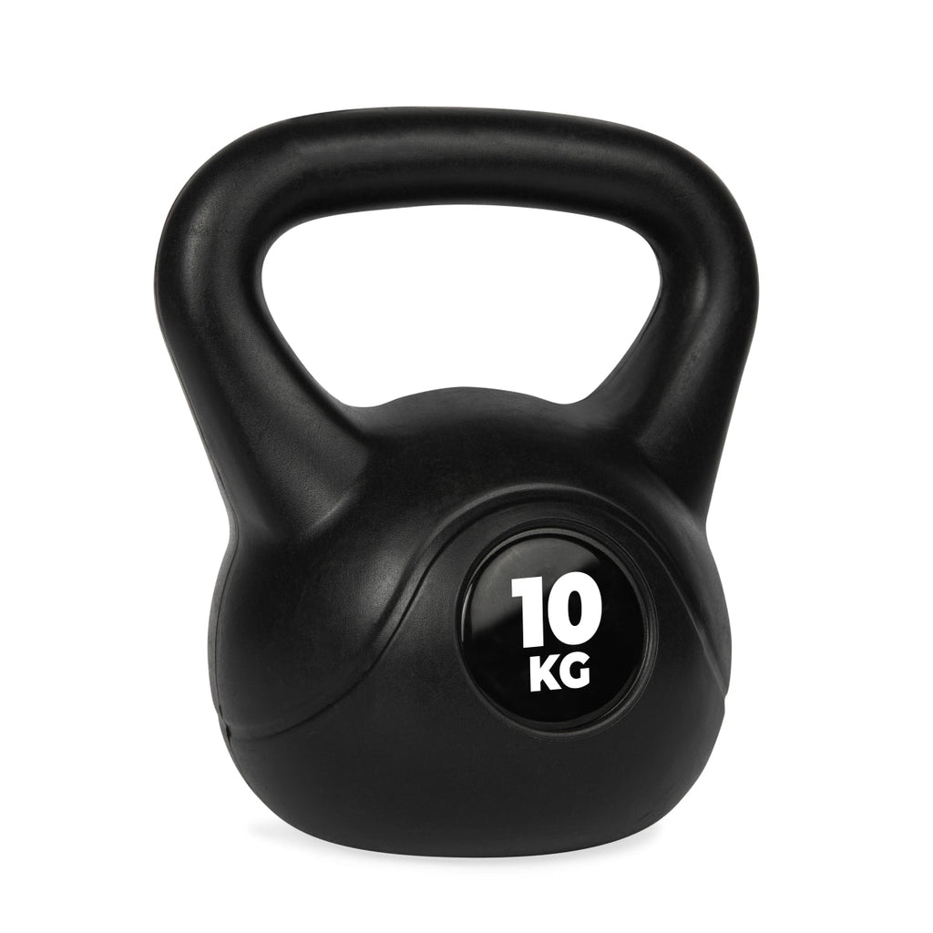 VirtuFit PVC Kettlebell - 10 kg - Zwart - Aanzicht