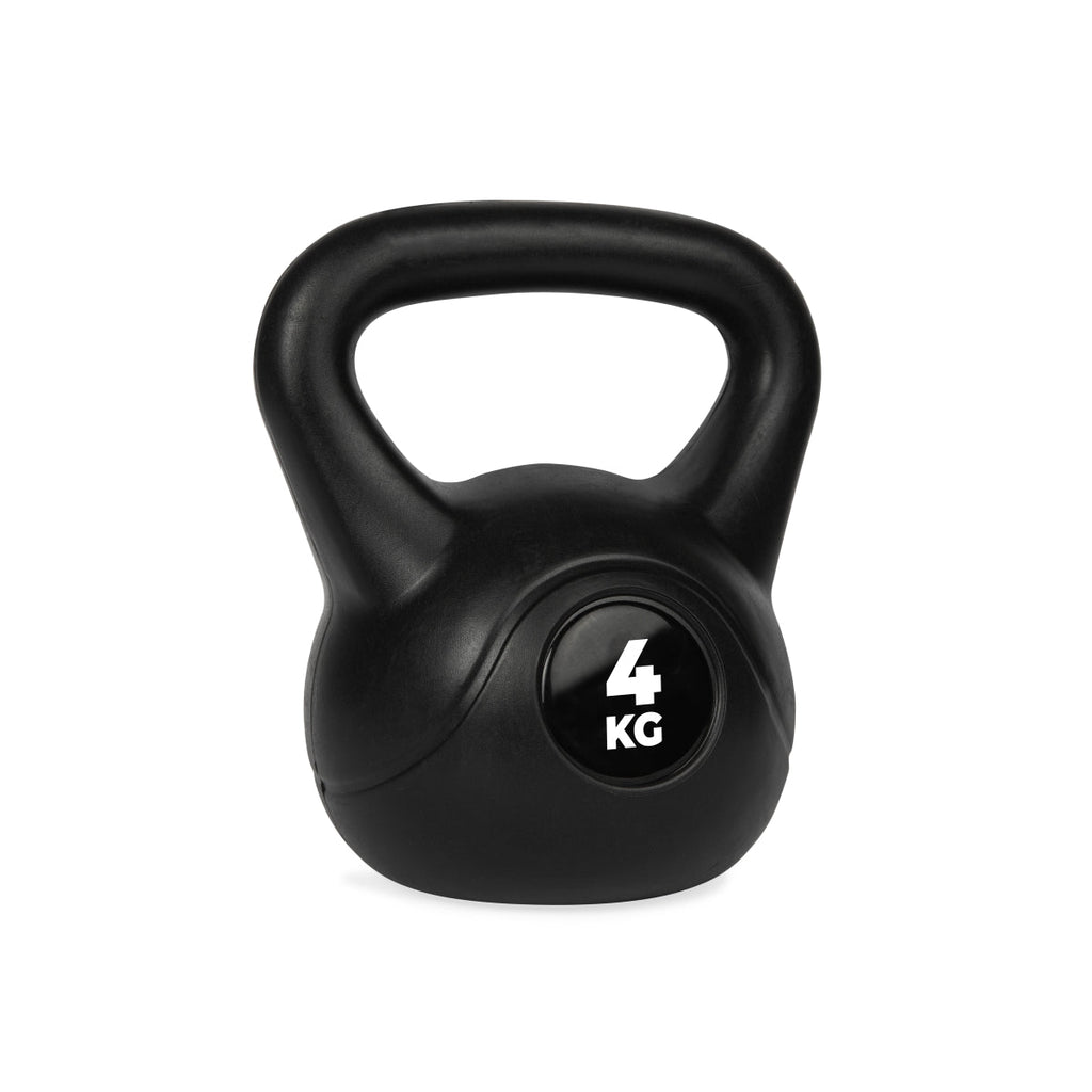 VirtuFit PVC Kettlebell - 4 kg - Zwart - Aanzicht