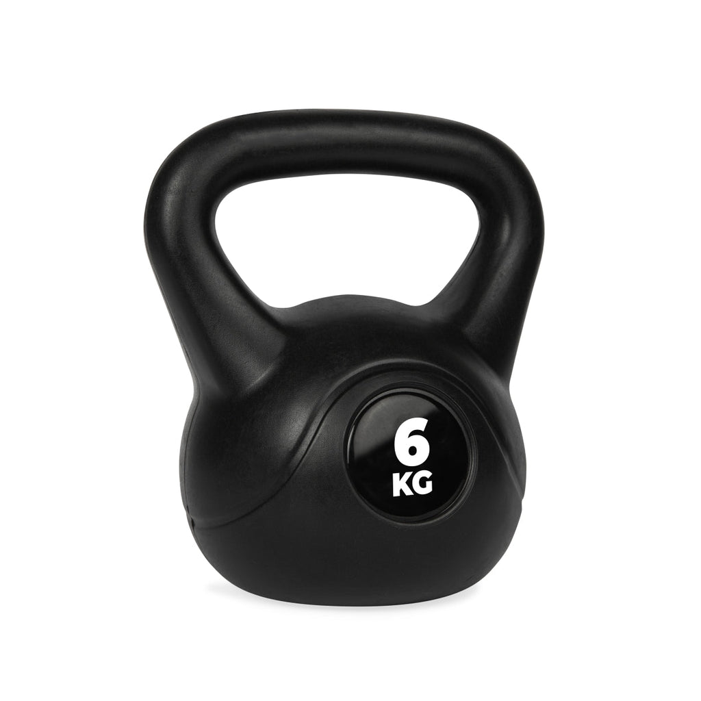 VirtuFit PVC Kettlebell - 6 kg - Zwart - Aanzicht
