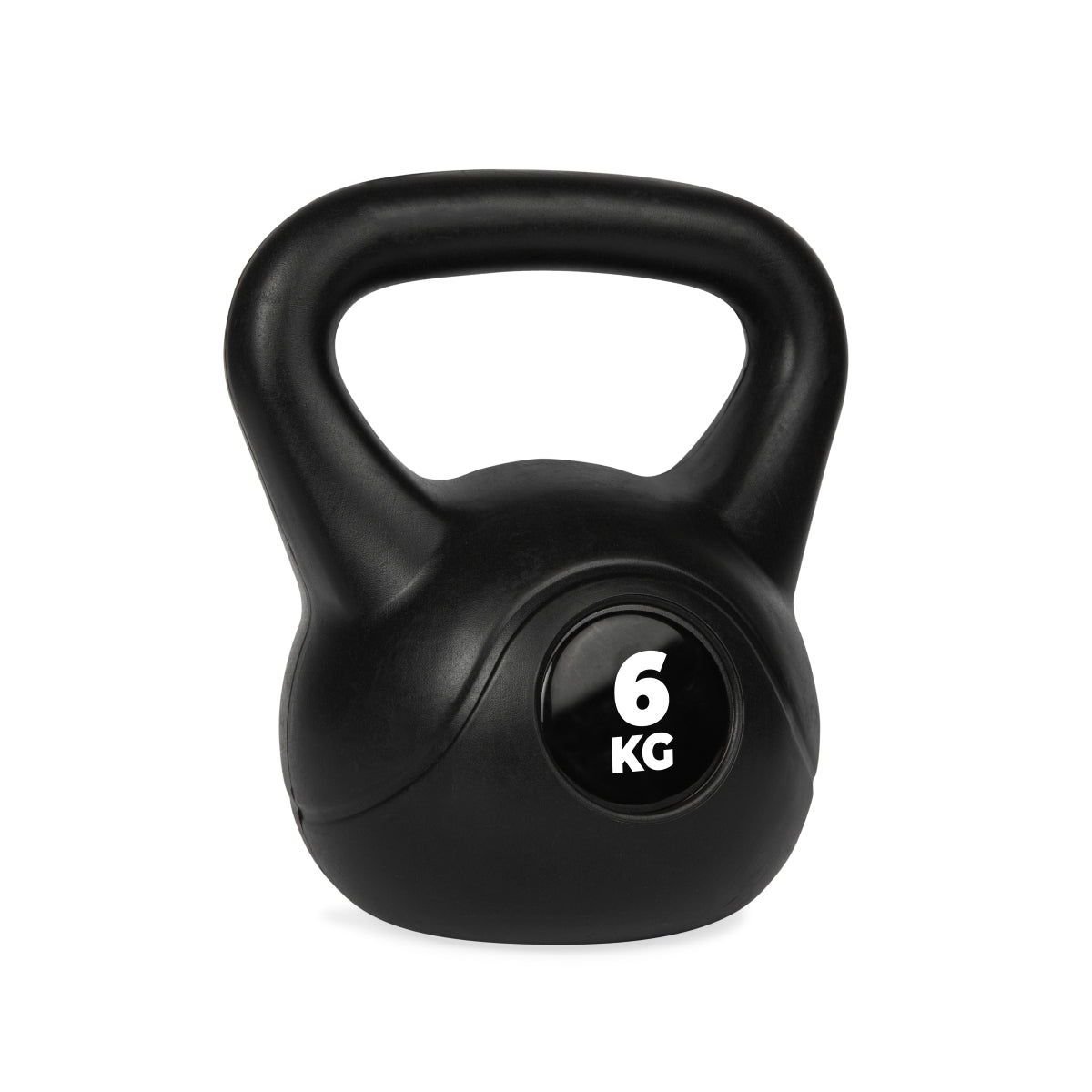 VirtuFit PVC Kettlebell - 6 kg - Zwart - Aanzicht