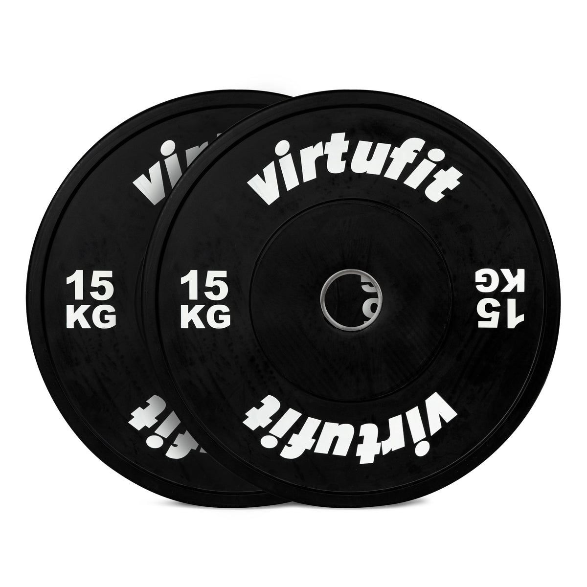 VirtuFit Bumper Plate - Olympische Halterschijf van Rubber - 50 mm - set 2 x 15 kg - Aanzicht