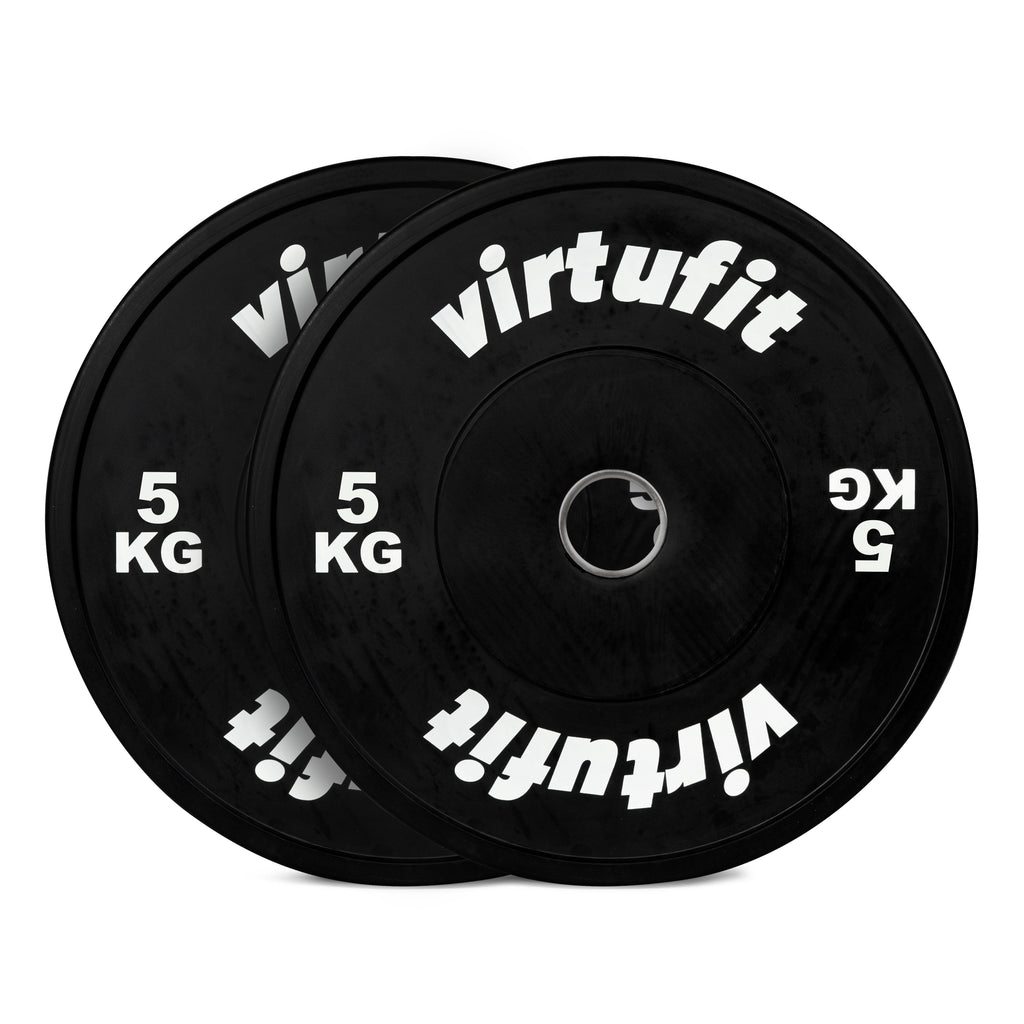 VirtuFit Bumper Plate - Olympische Halterschijf van Rubber - 50 mm - set 2 x 5 kg - Aanzicht