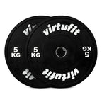 VirtuFit Bumper Plate - Olympische Halterschijf van Rubber - 50 mm - set 2 x 5 kg - Aanzicht