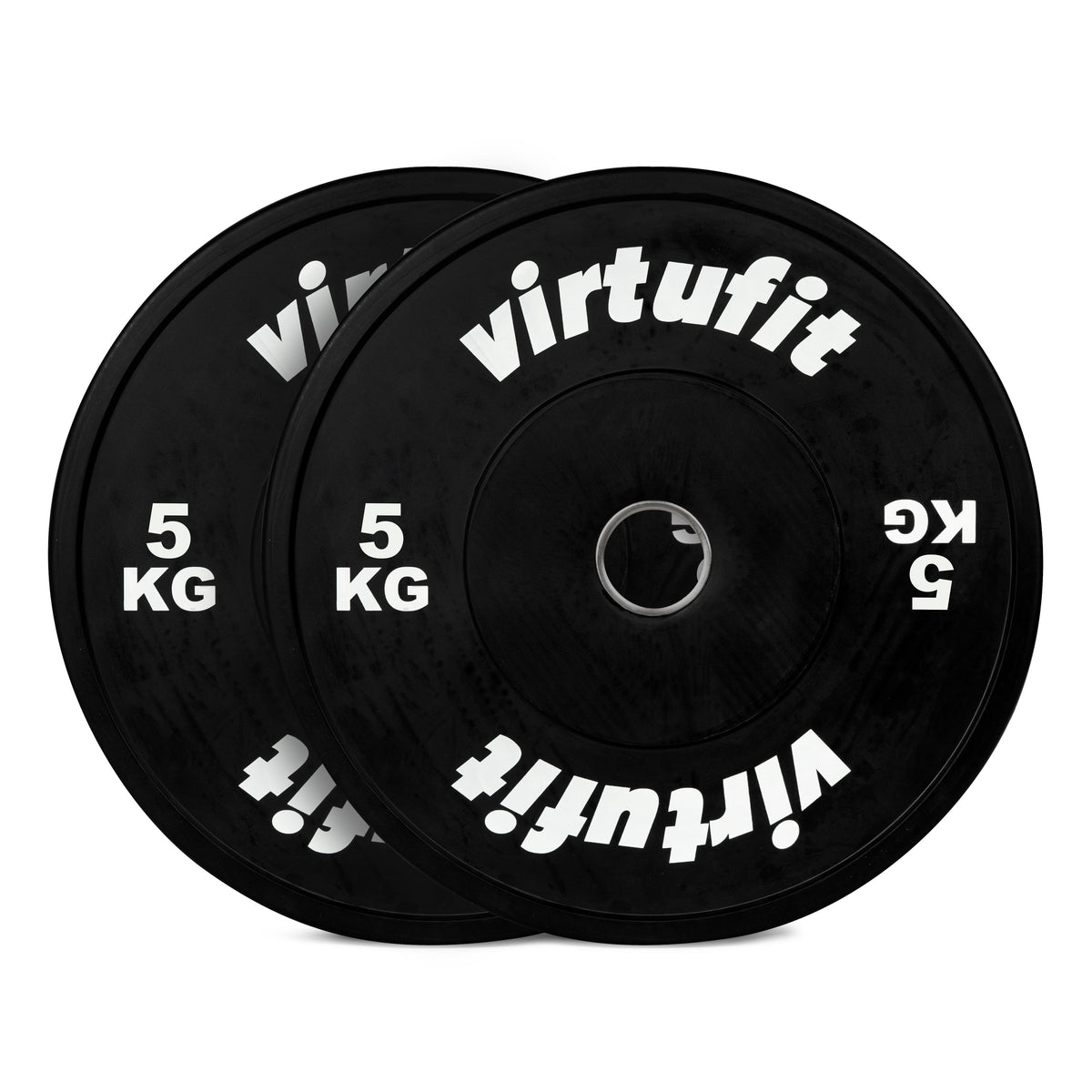 VirtuFit Bumper Plate - Olympische Halterschijf van Rubber - 50 mm - set 2 x 5 kg - Aanzicht