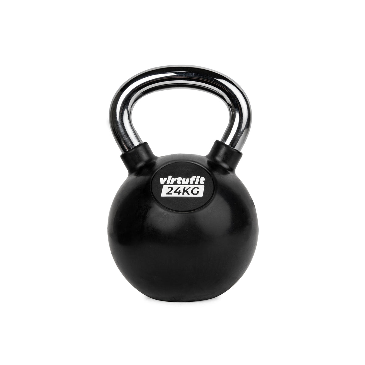 VirtuFit Kettlebell - Rubber/Chroom - 24 kg - Aanzicht
