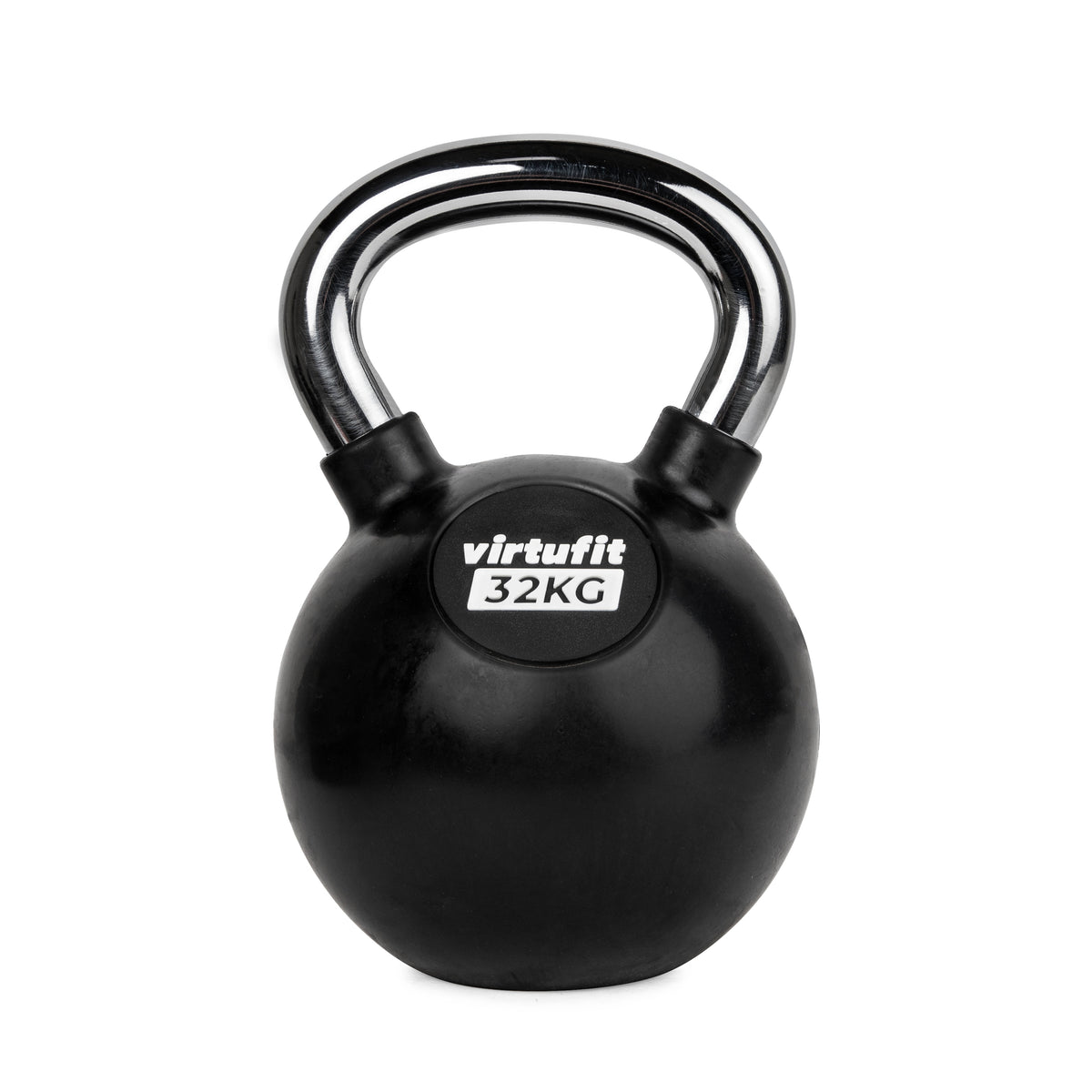 VirtuFit Kettlebell - Rubber/Chroom - 32 kg - Aanzicht