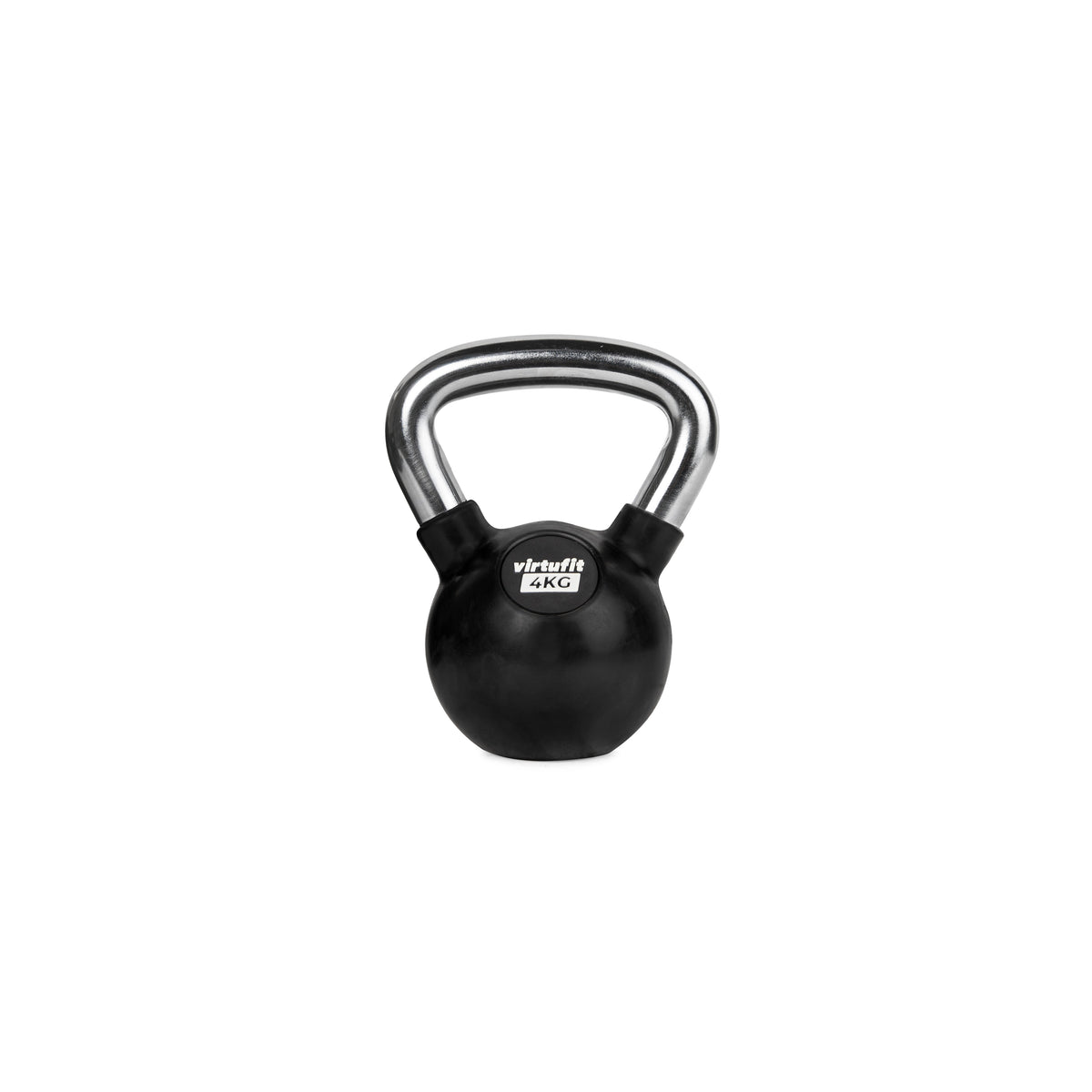 VirtuFit Kettlebell - Rubber/Chroom - 4 kg - Aanzicht