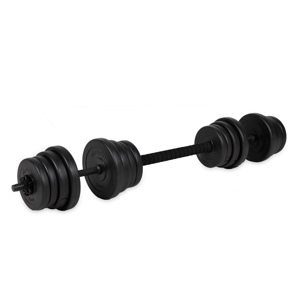 VirtuFit Verstelbare Dumbbellset - 2 in 1 Set - 30 kg - Vinyl - Tweedekans - Aanzicht