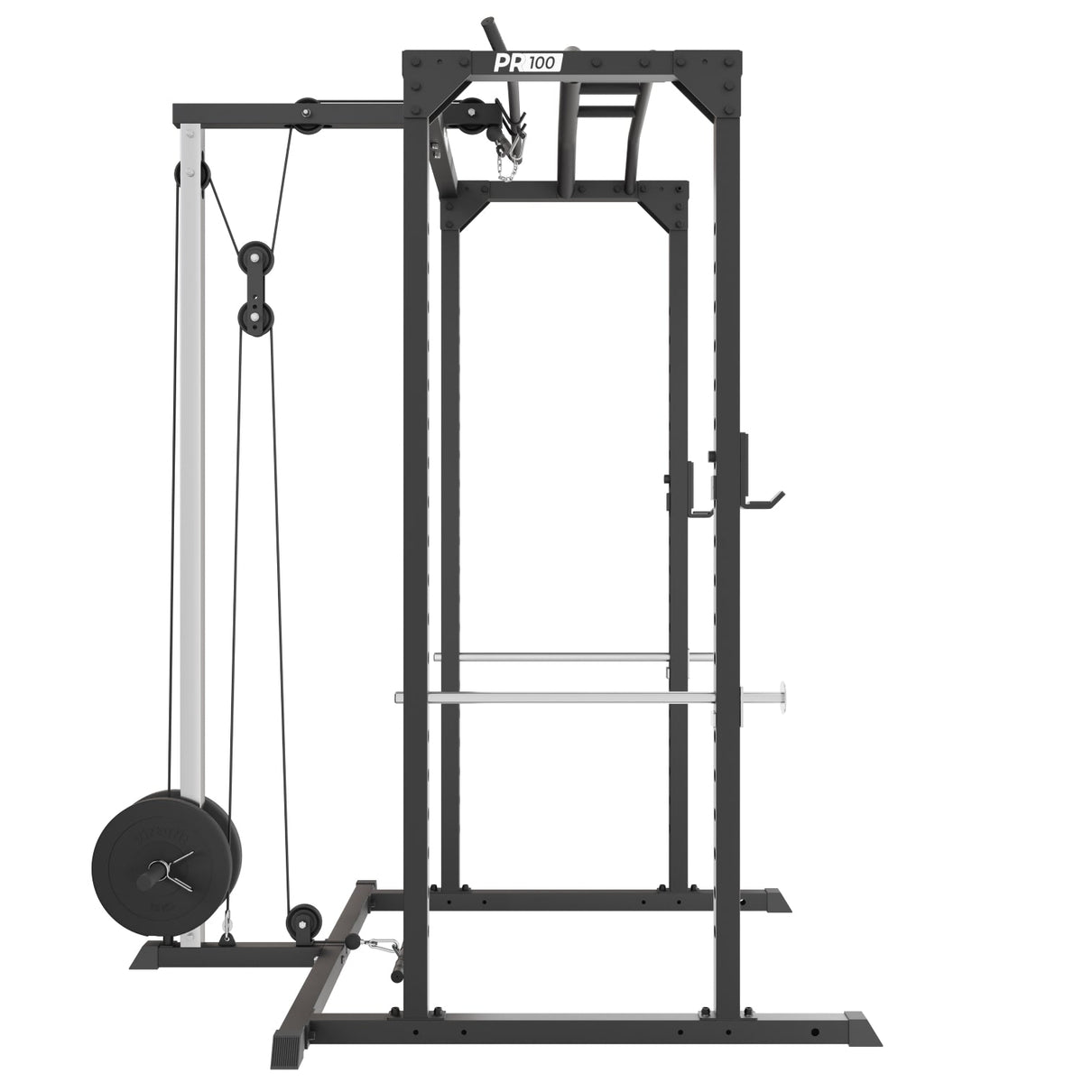 VirtuFit PR100 Power Rack met Lat Attachment - Squat Rack - Inclusief Pulley Station - Krachtstation - Aanzicht
