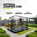 VirtuFit Premium Inground Trampoline met Veiligheidsnet - Zwart - 244 x 366 cm - Aanzicht
