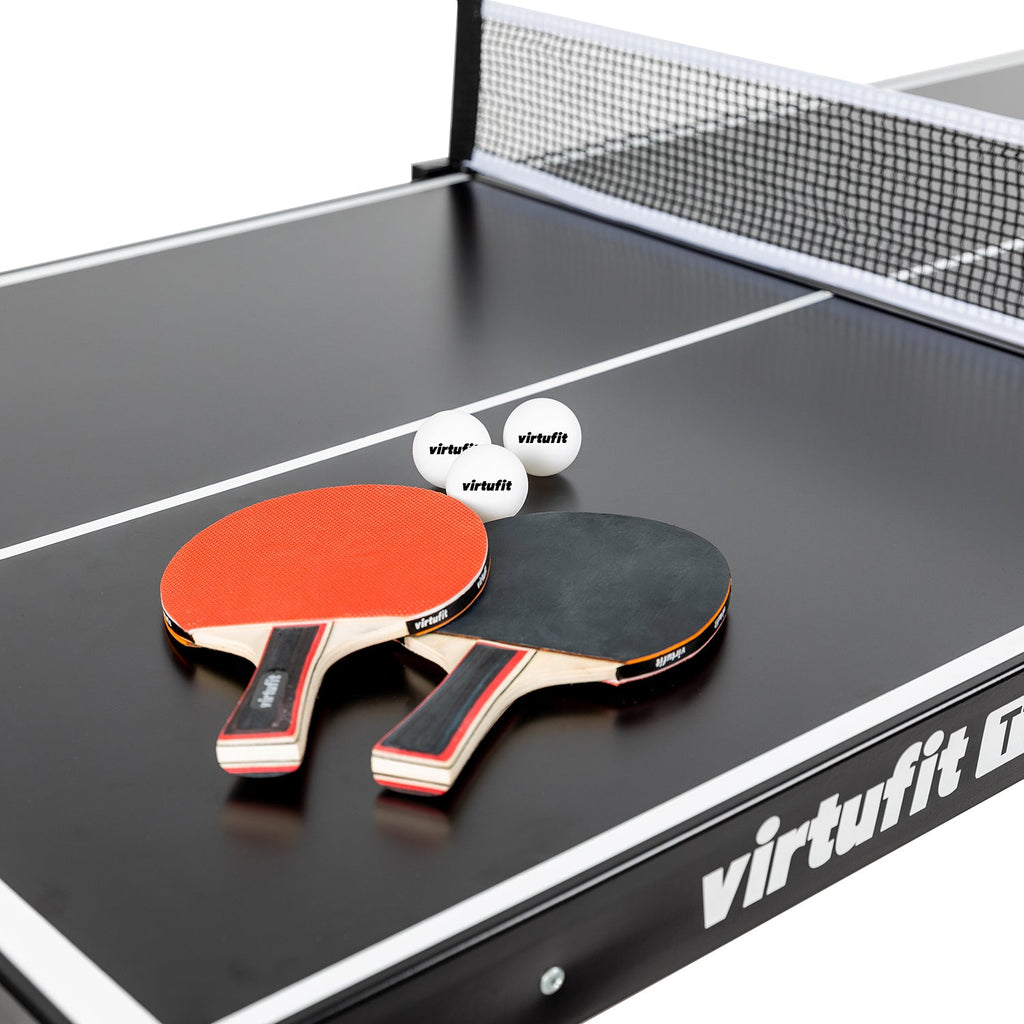 VirtuFit Mini Tafeltennistafel TT160 - Met 2 Batjes en 3 Ballen - Tweedekans - Aanzicht