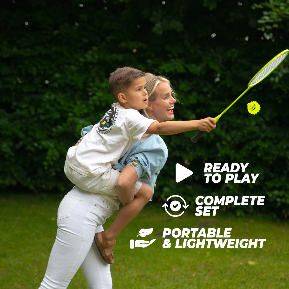 VirtuFit Badminton Set - 2 Rackets - 3 shuttles - Inclusief draagtas - Aanzicht