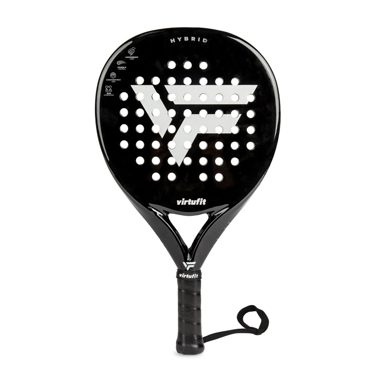 VirtuFit Hybrid Padel Racket - Zwart - Silver - Aanzicht