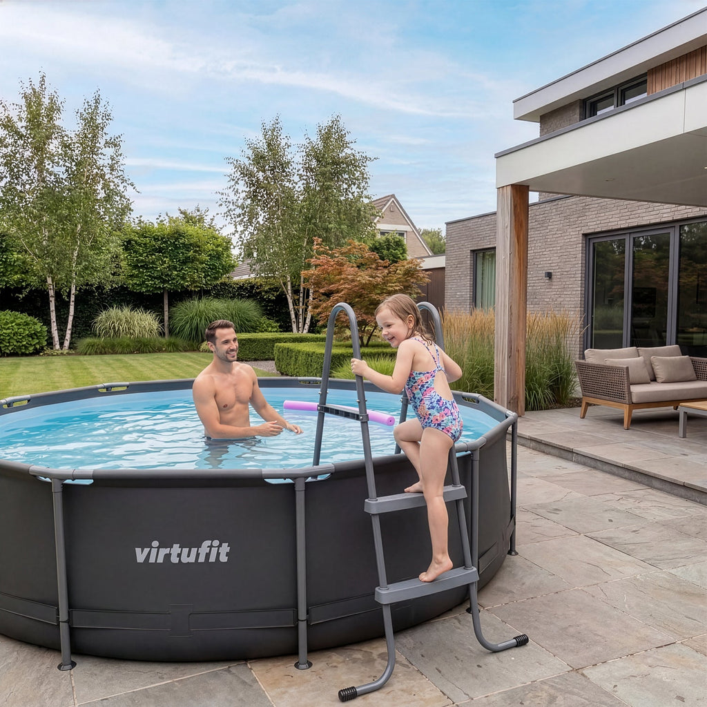 VirtuFit Zwembadtrap 84 cm - Universeel - Aanzicht