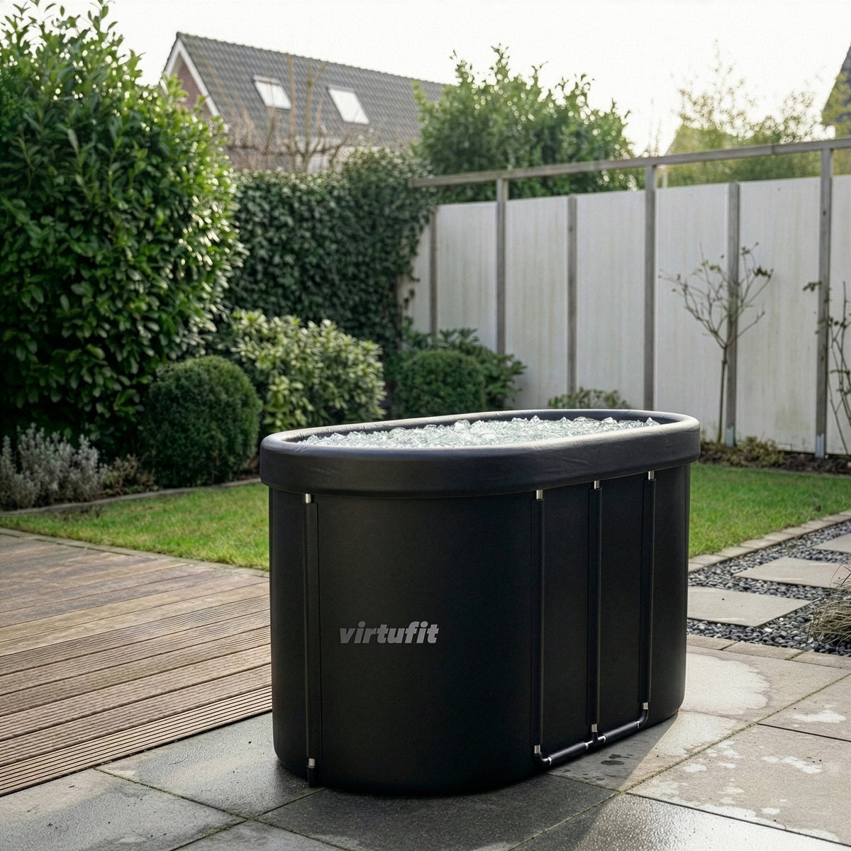 VirtuFit IJsbad Ovaal - Antraciet - 500 Liter - Inclusief accessoires - Aanzicht