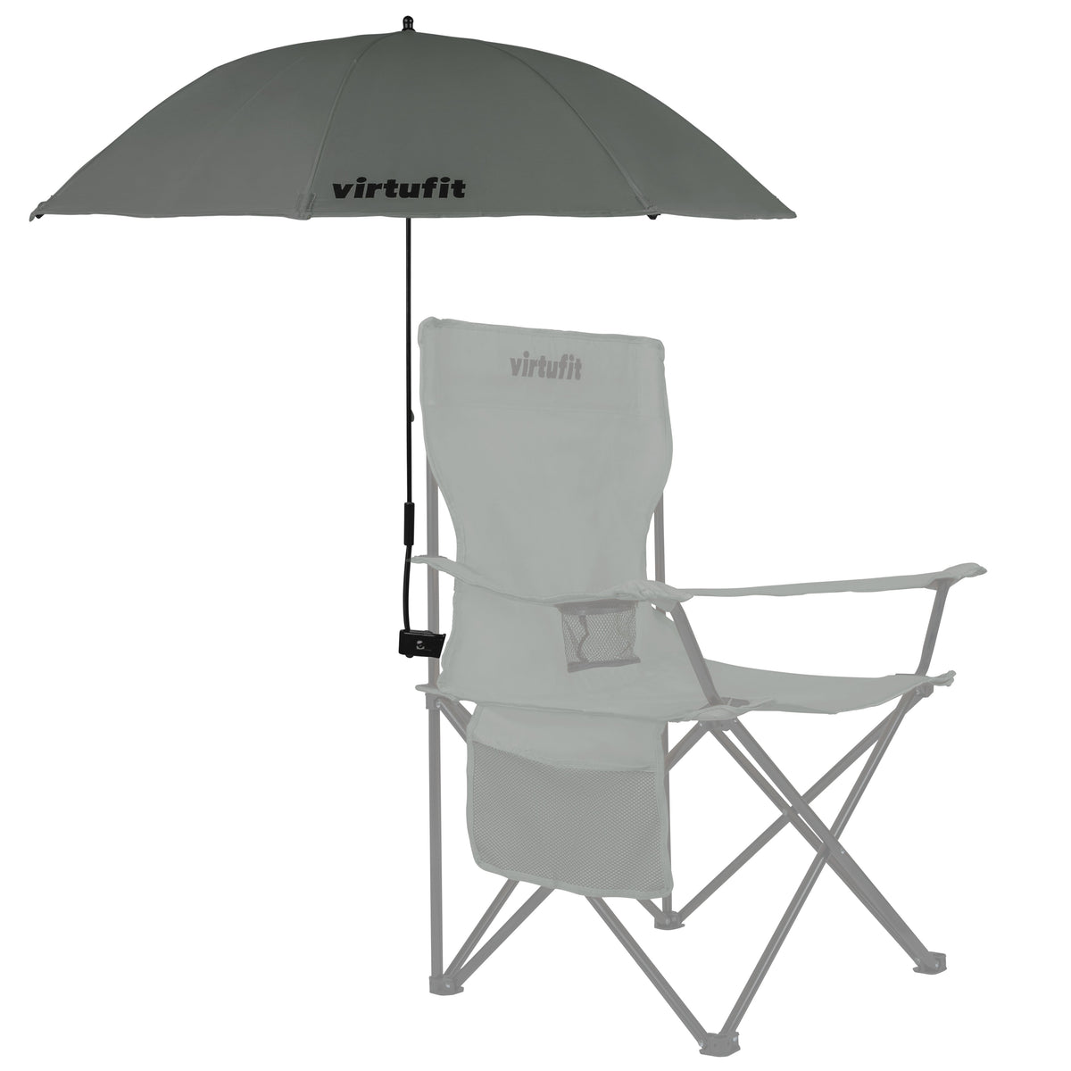 VirtuFit Universele Stoelparasol - Grijs - Aanzicht