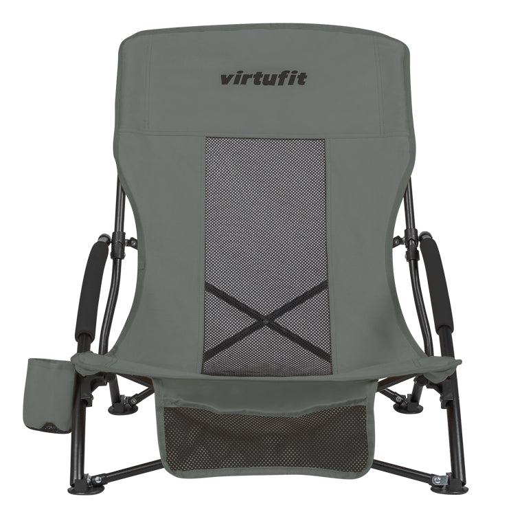 VirtuFit Strandstoel opvouwbaar - Campingstoel - Grijs - Aanzicht