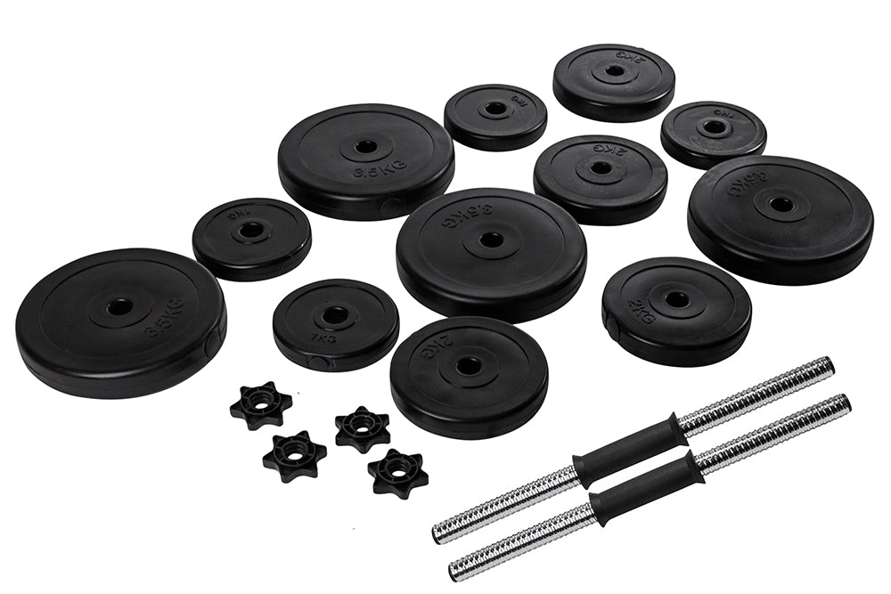 VirtuFit Verstelbare Dumbbell Set - Vinyl - 2 x 14 kg - Aanzicht