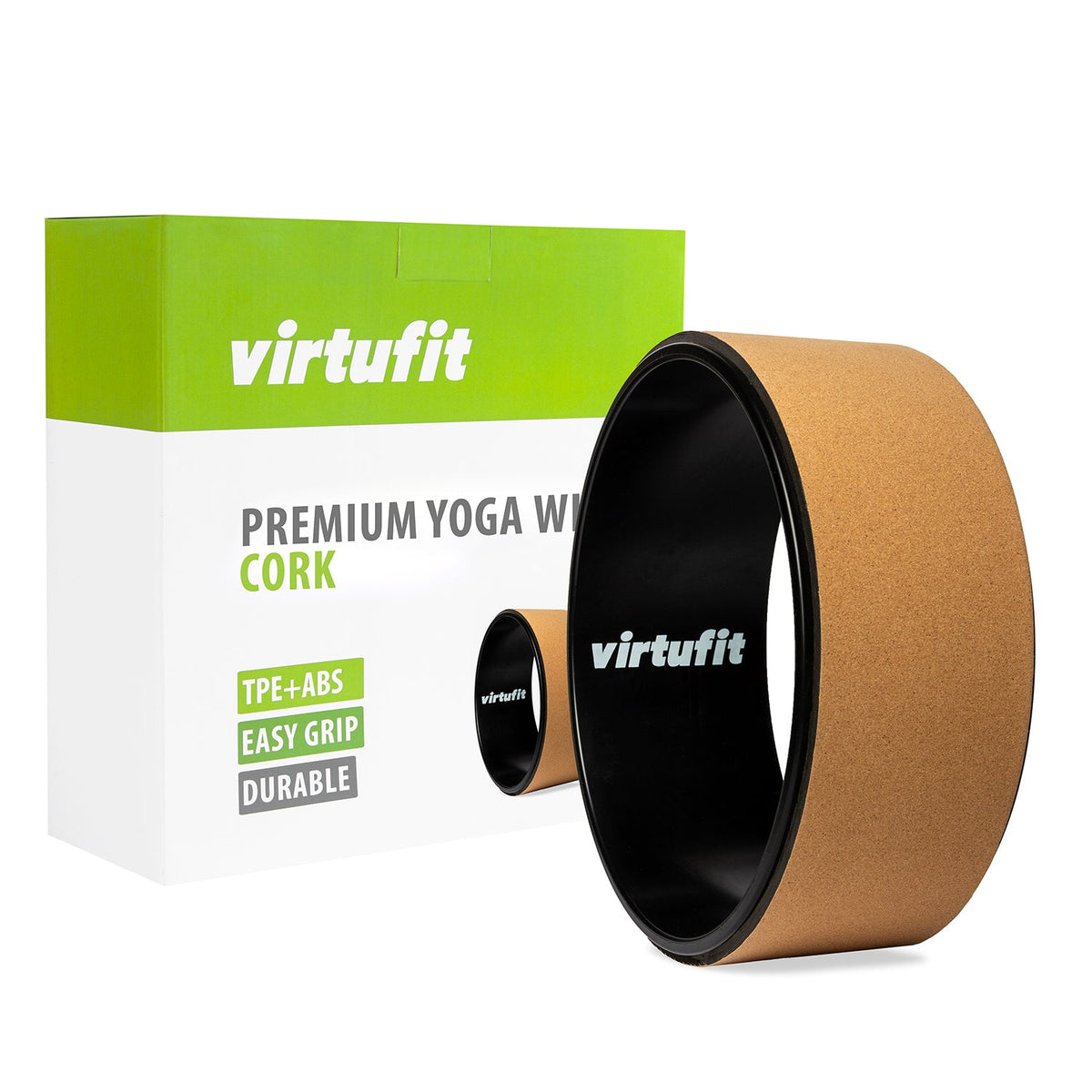 VirtuFit Premium Kurk Yoga Wiel - Ecologisch - 33 cm - Aanzicht