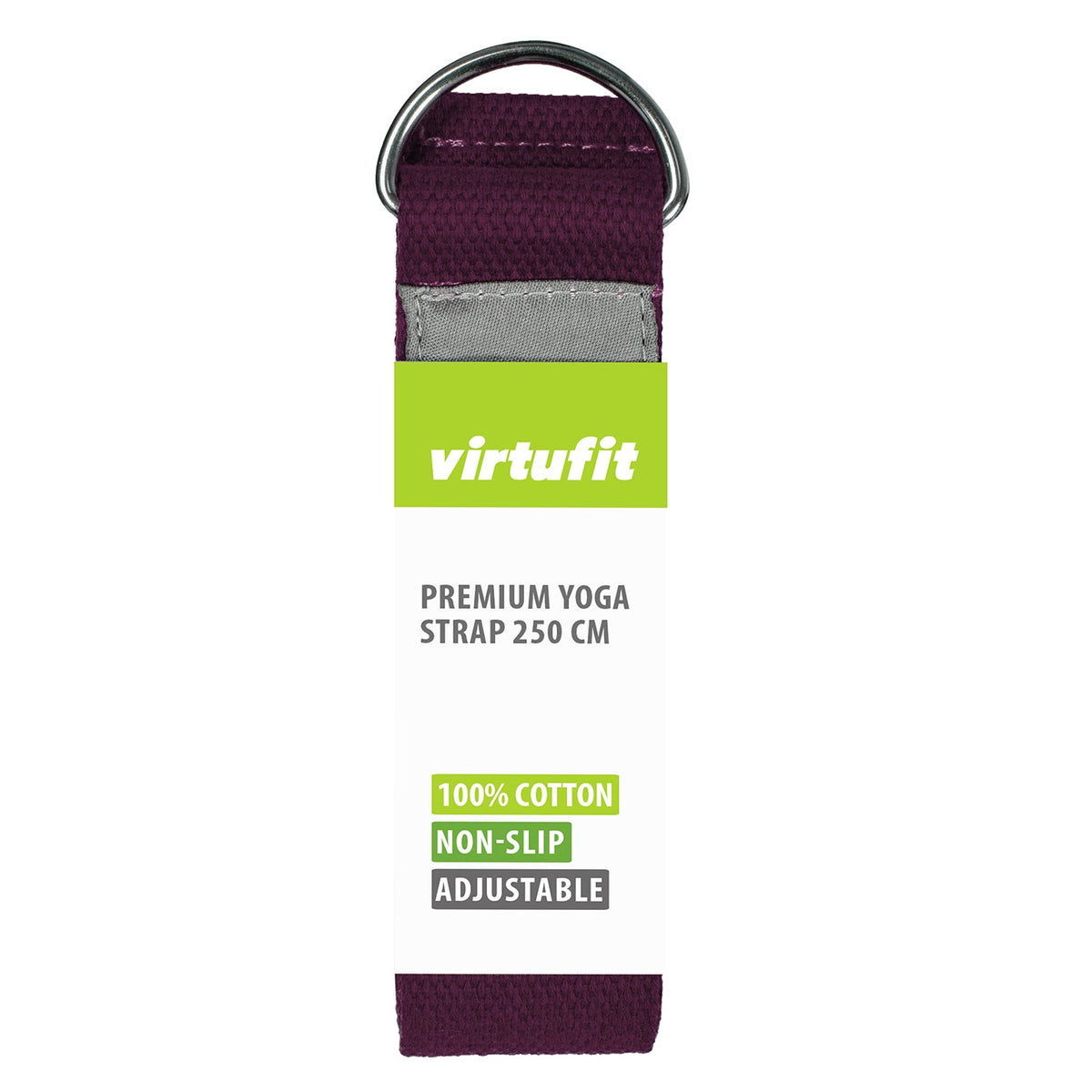 VirtuFit Premium Yoga Riem - 250 cm - Mulberry - Aanzicht