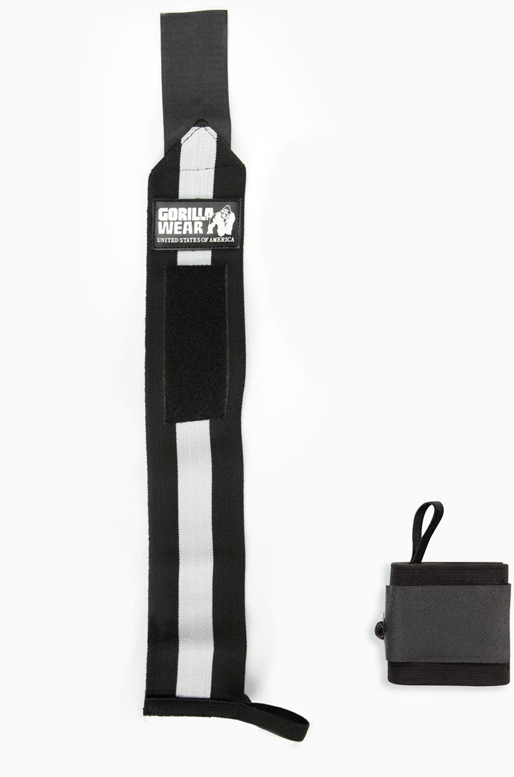 Gorilla Wear Wrist Wraps Ultra - Zwart/Wit - Aanzicht