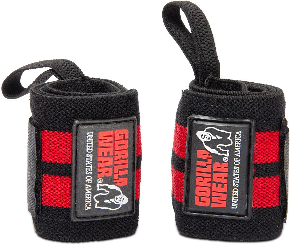 Gorilla Wear Wrist Wraps Pro - Zwart/Rood - Aanzicht