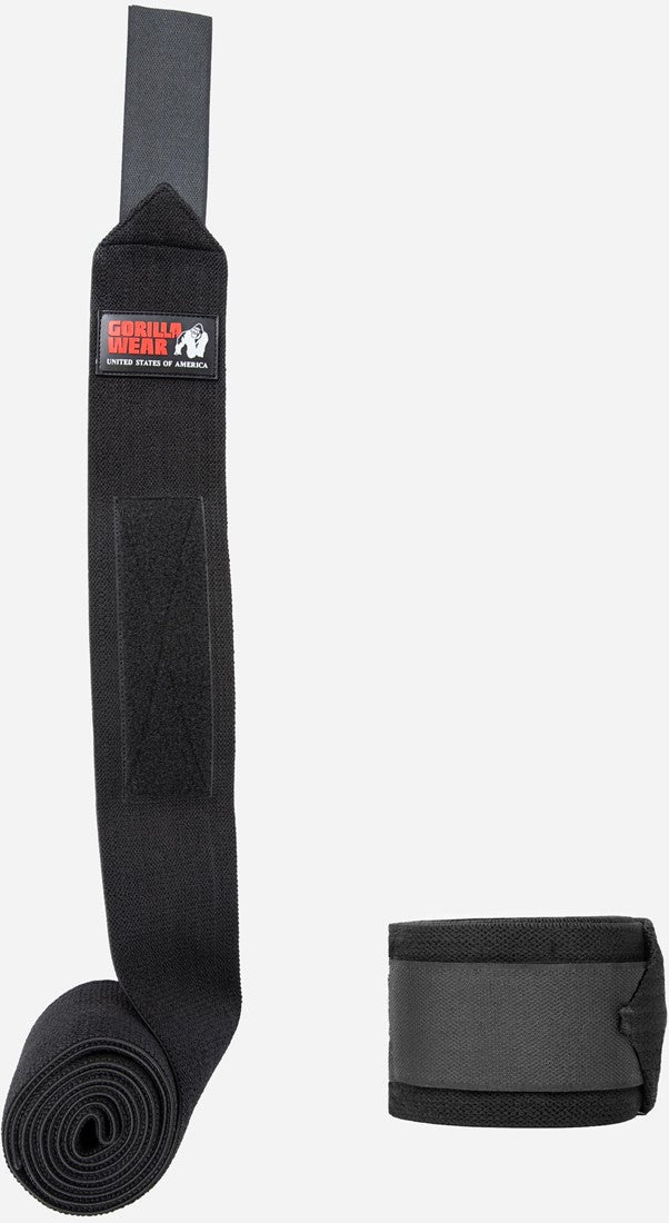 Gorilla Wear Knee Wraps - Zwart - Aanzicht