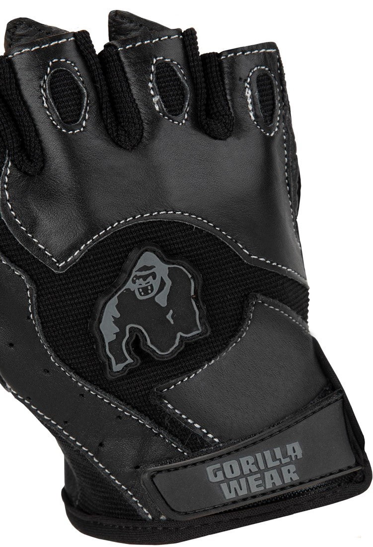Gorilla Wear Mitchell Training Gloves - Fitness Handschoenen - Zwart - Aanzicht