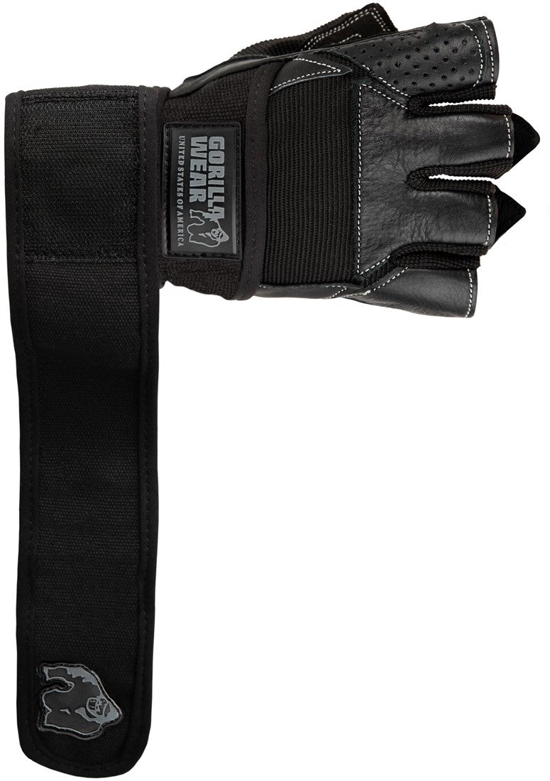 Gorilla Wear Dallas Wrist Wrap Handschoenen - Fitness Handschoenen - Zwart - Aanzicht
