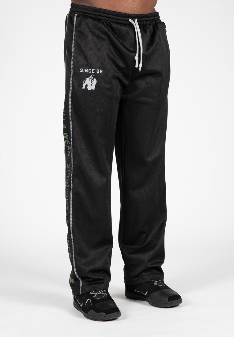 Gorilla Wear Functional Mesh Trainingsbroek - Zwart/Groen - Aanzicht
