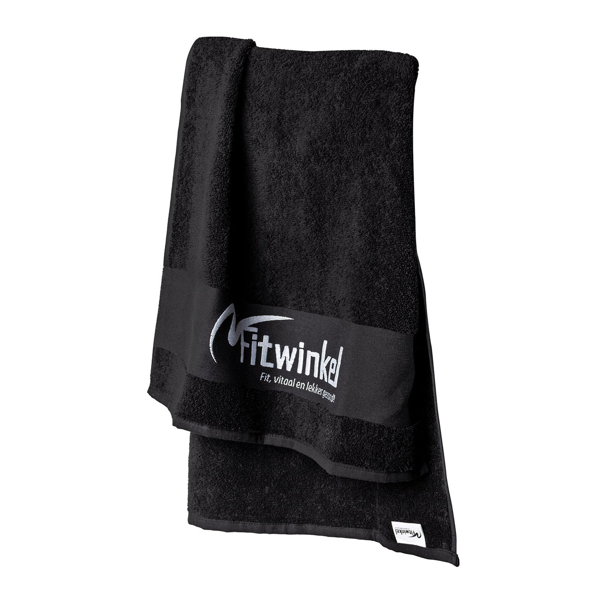 Fitwinkel Handdoek - 100 x 50 cm - Zwart - In gebruik