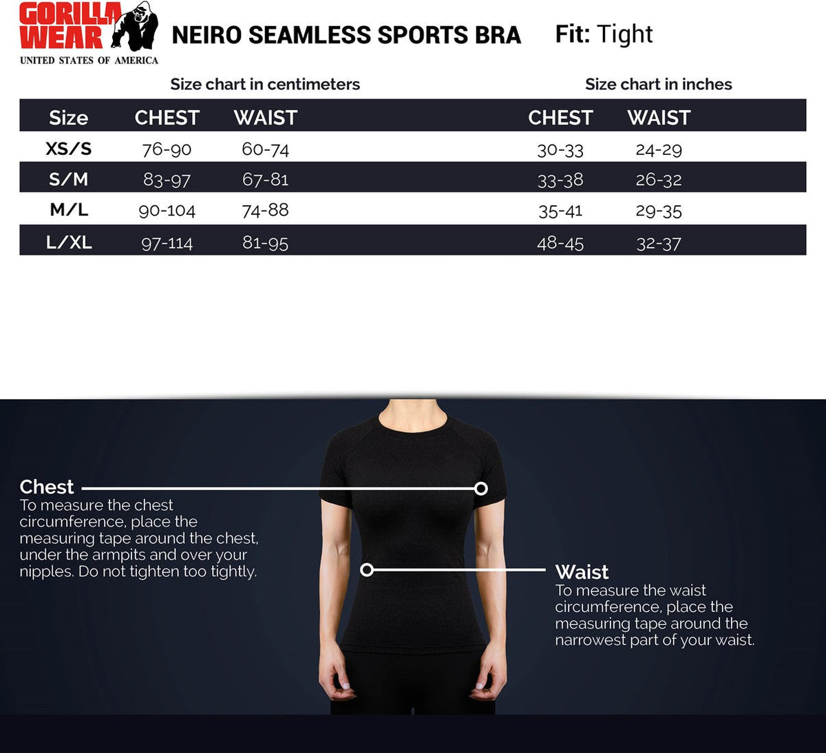 Gorilla Wear Neiro Seamless Sportbeha - Zwart - Afbeelding 8