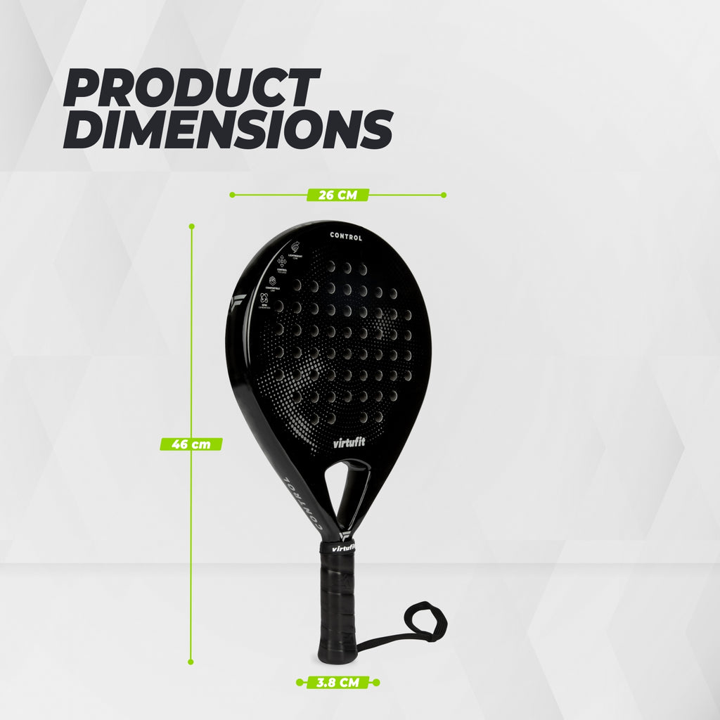 VirtuFit Control Padel Schläger - Schwarz - Grau