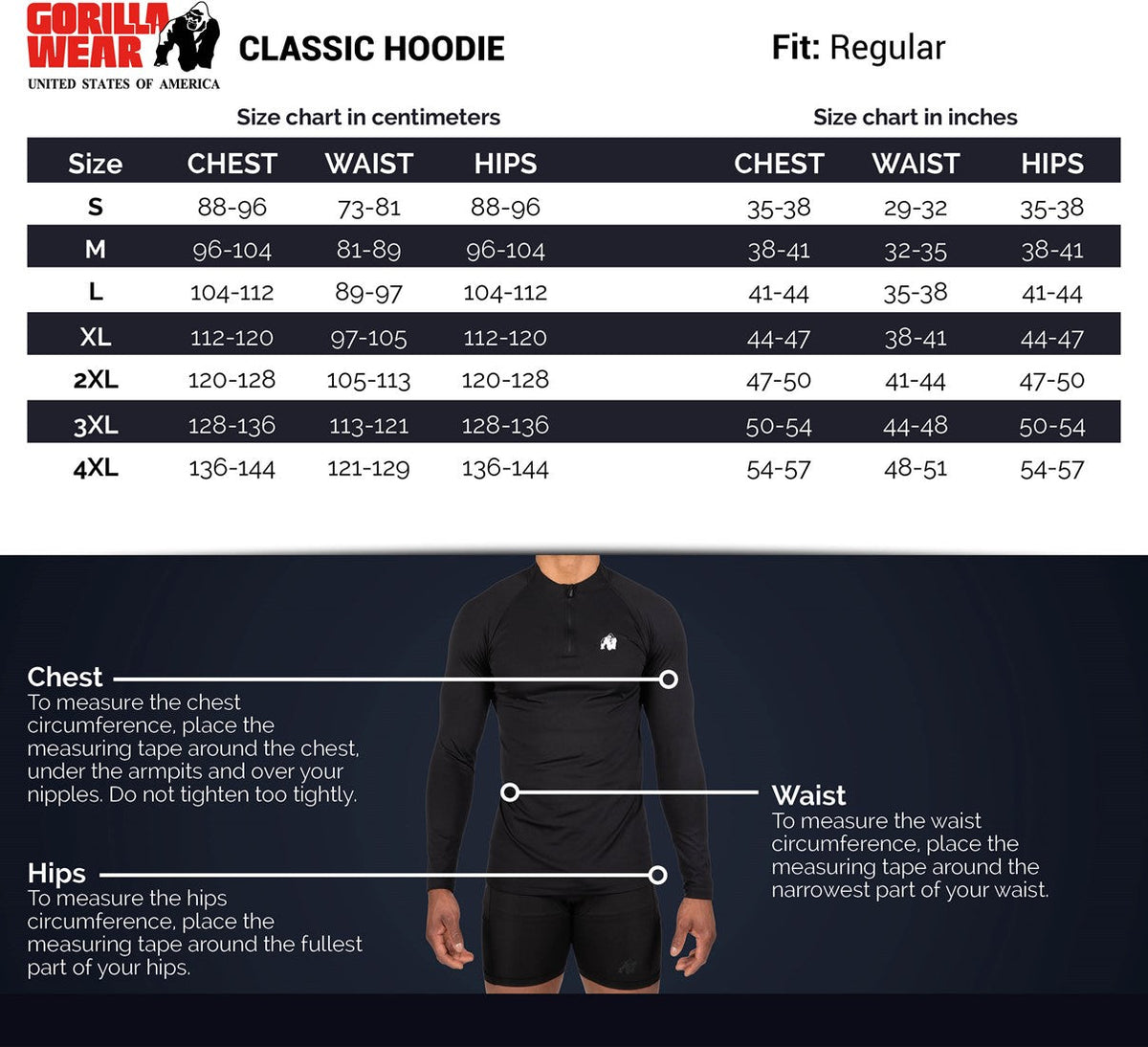 Gorilla Wear Classic Hoodie - Zwart - Afbeelding 8