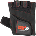 Gorilla Wear Womens Fitness Gloves - Fitness Handschoenen - Zwart/Rode Stiksels - In gebruik