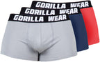 Gorilla Wear Boxershorts 3-Pack - Grijs/Blauw/Rood - In gebruik