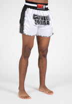 Gorilla Wear Piru Muay Thai Shorts - Wit/Zwart - In gebruik