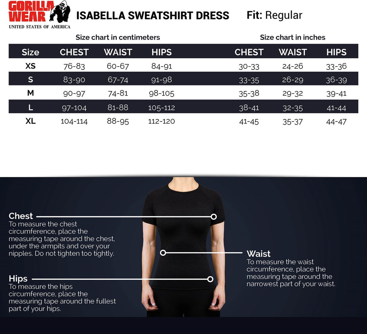 Gorilla Wear Isabella Sweatshirt Jurk - Zwart - Afbeelding 9