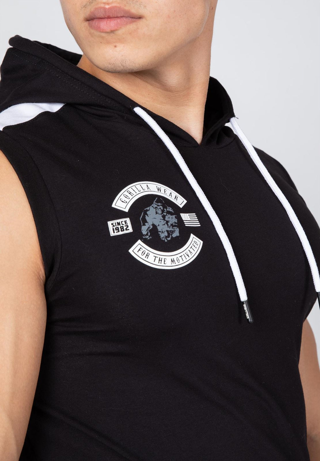 Gorilla Wear Oswego Mouwloos T-shirt met Capuchon - Zwart - Afbeelding 6
