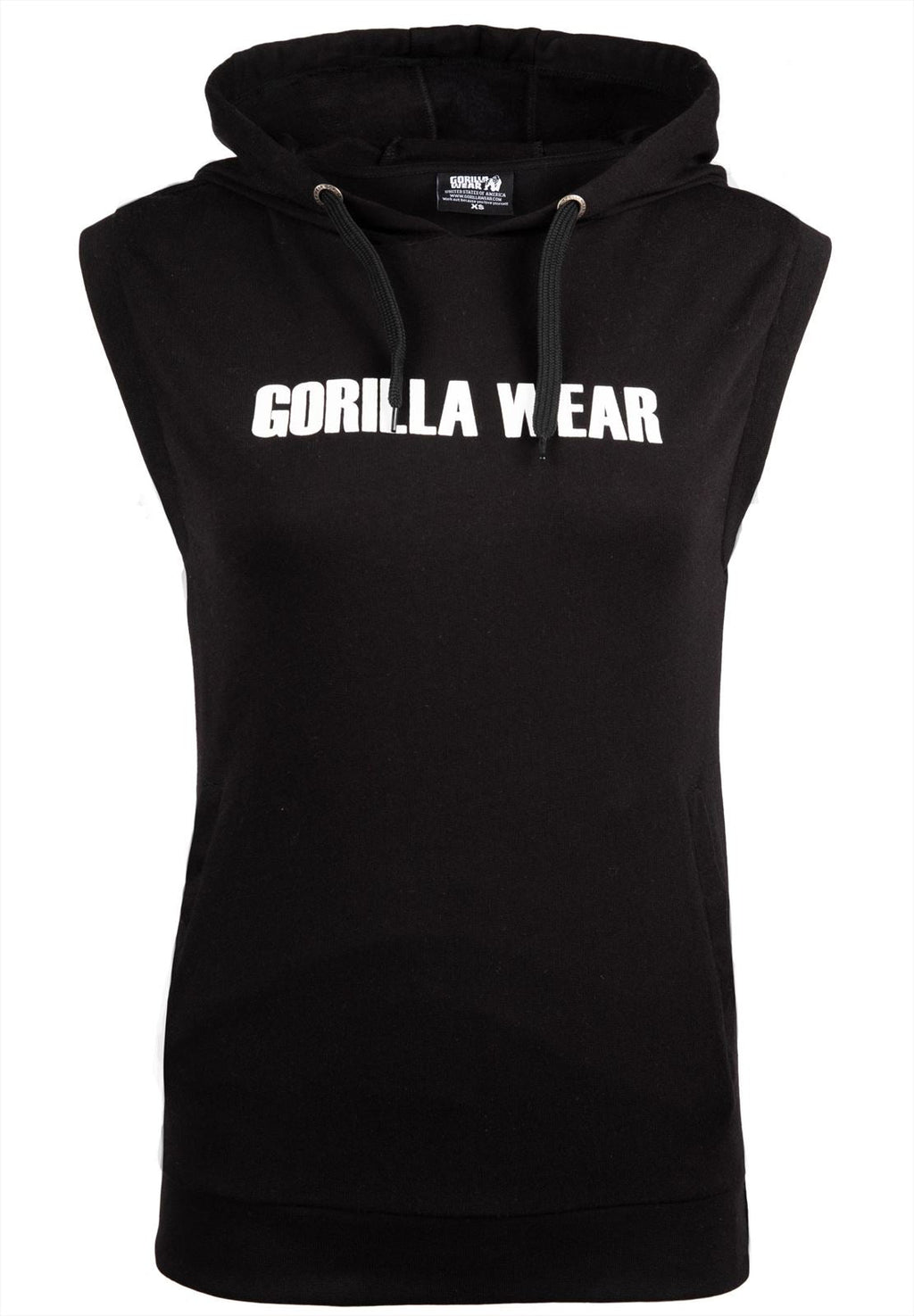 Gorilla Wear Virginia Mouwloze Hoodie - Zwart - In gebruik