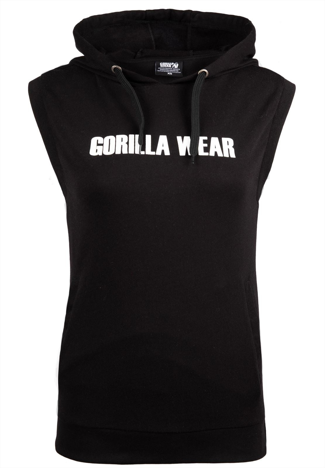 Gorilla Wear Virginia Mouwloze Hoodie - Zwart - In gebruik