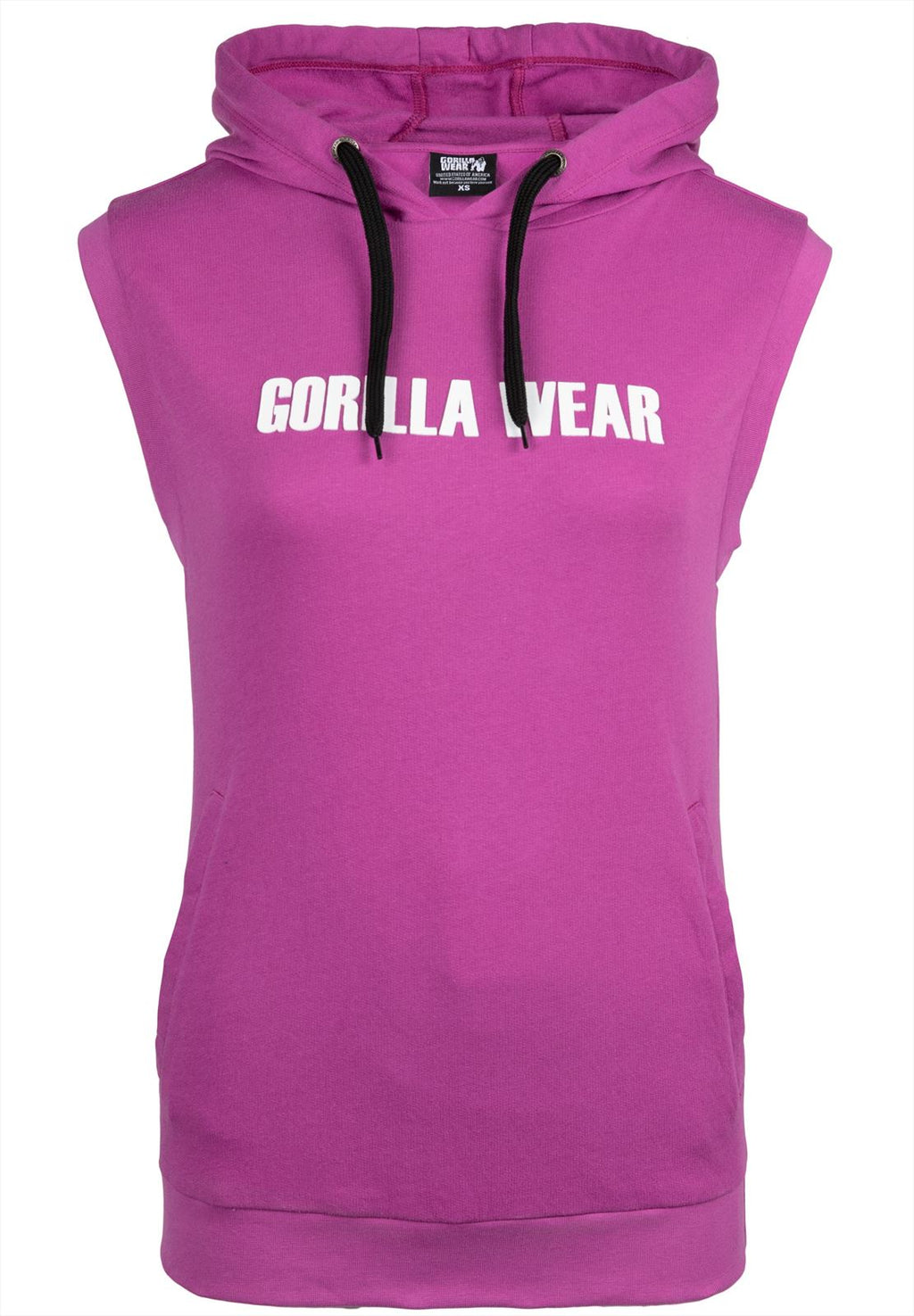 Gorilla Wear Virginia Mouwloze Hoodie - Fuchsia - In gebruik