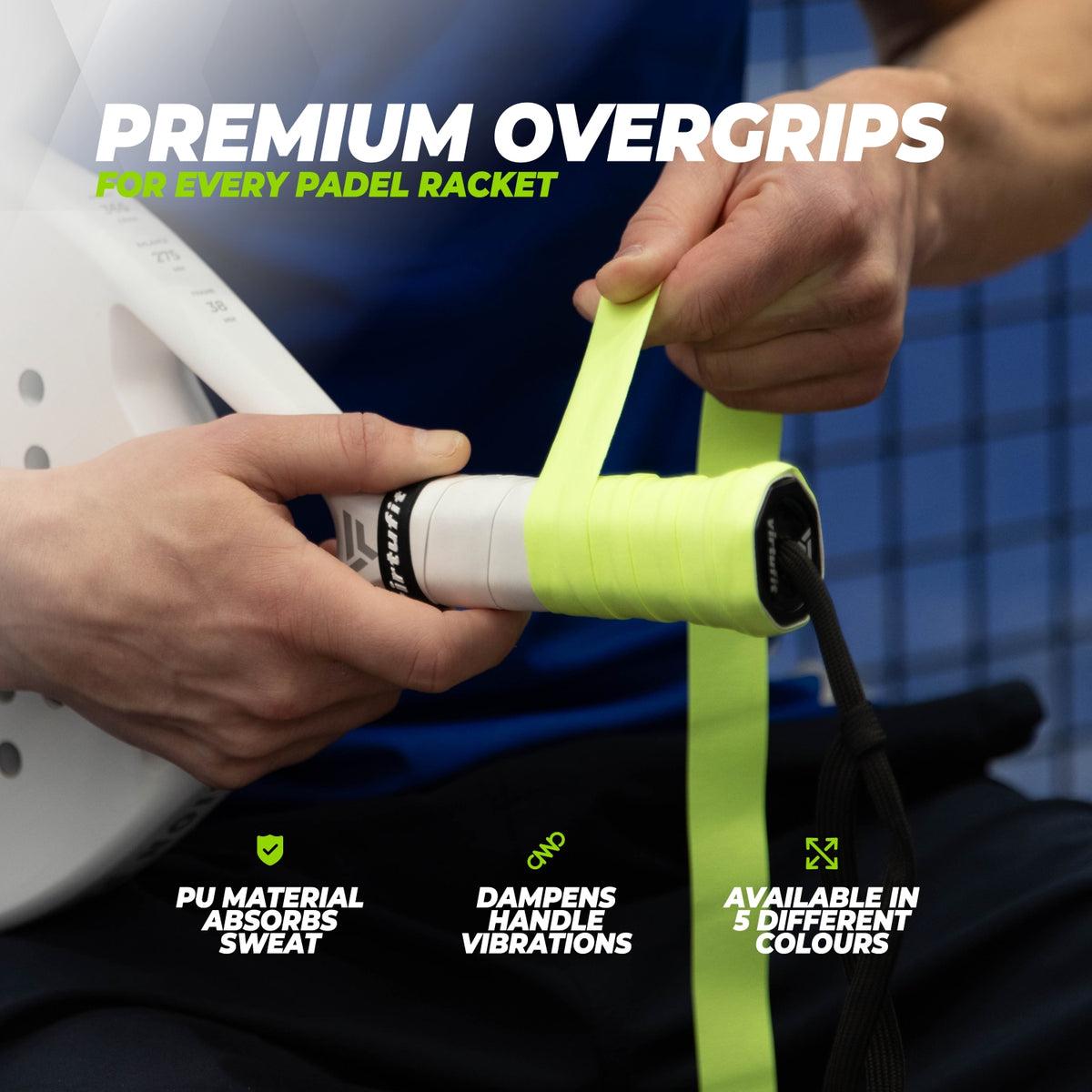 VirtuFit Pro Padel Overgrip - Neon Grün