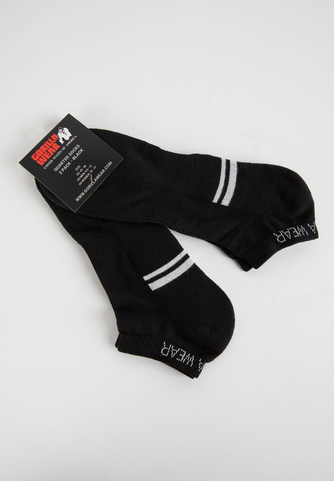 Gorilla Wear Quarter Sokken 2-Pack - Zwart - In gebruik