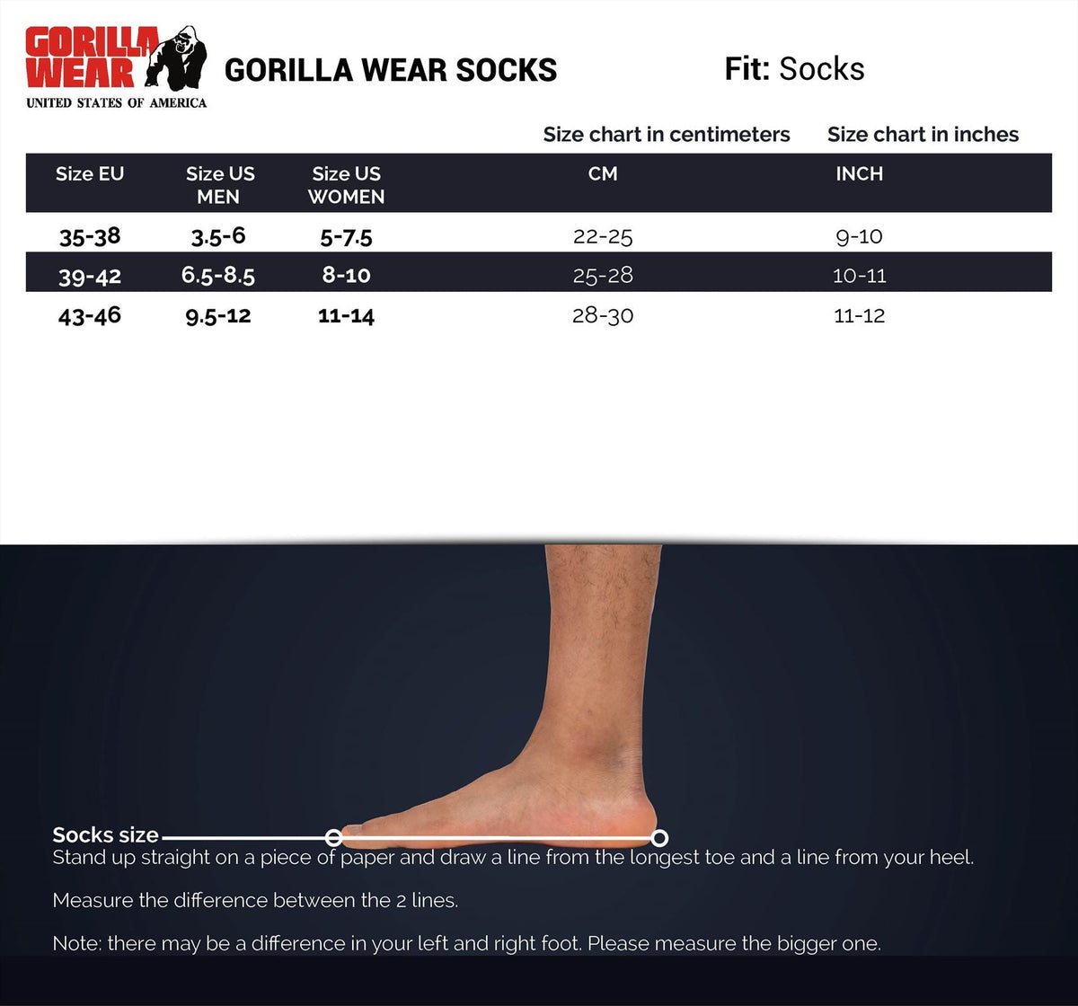 Gorilla Wear Quarter Sokken 2-Pack - Zwart - Afbeelding 5