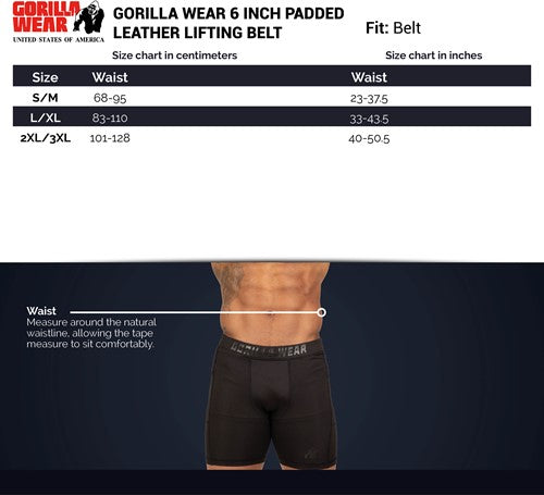 Gorilla Wear Halterriem - 6 Inch Padded Leren Lifting Belt - Bruin - In gebruik