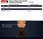Gorilla Wear Halterriem - 6 Inch Padded Leren Lifting Belt - Bruin - In gebruik