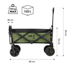 NILS Camp Opvouwbare Bolderkar - Groen - 150L - Detail